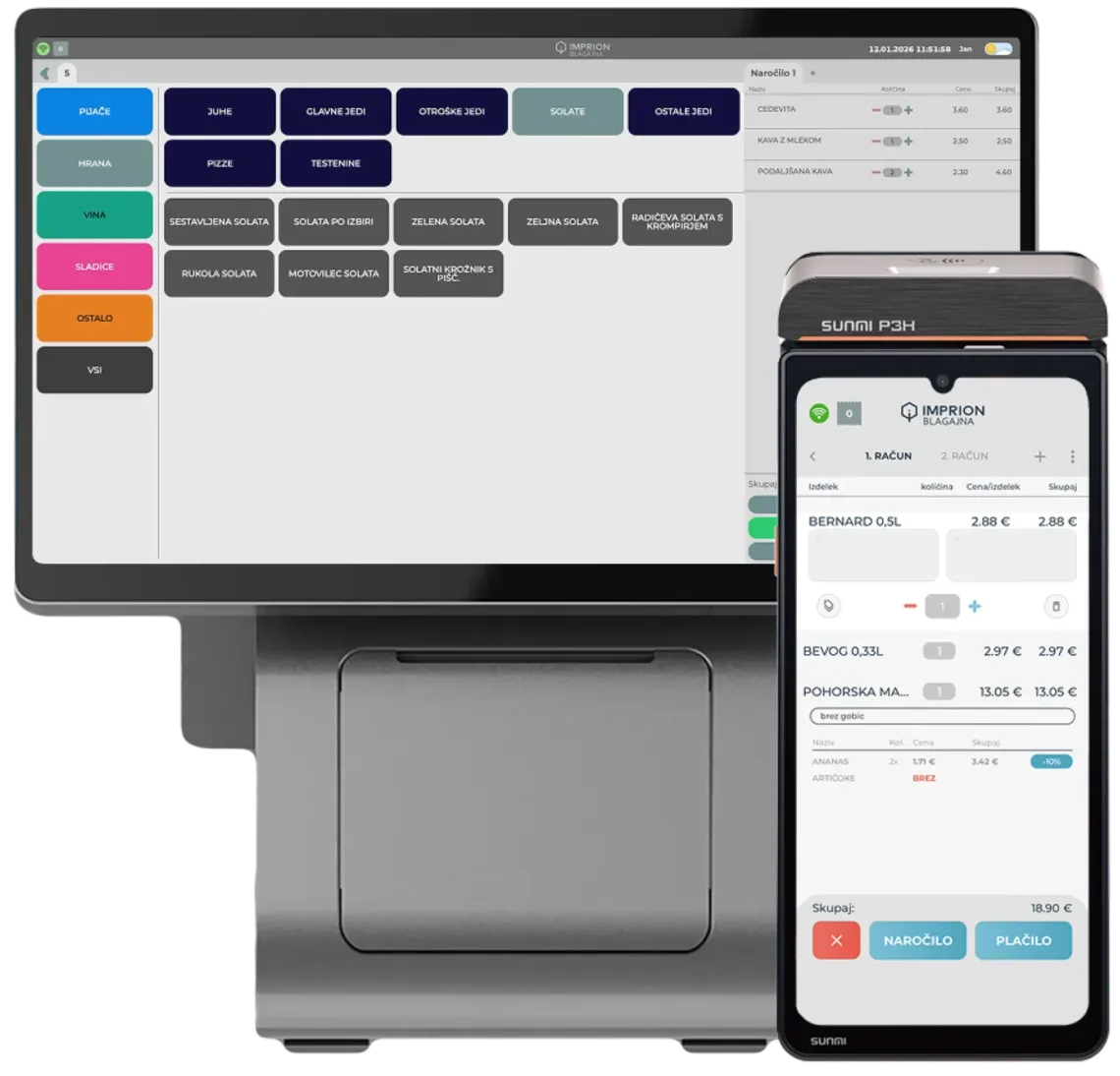 IMPRION-Kasse auf Desktop- und Mobilgeräten
