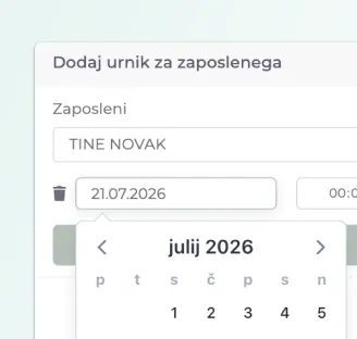 Imprion POS display of employee schedules