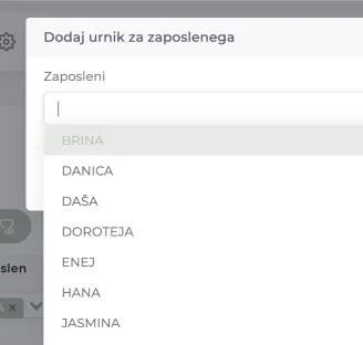 Imprion POS display of employee schedules
