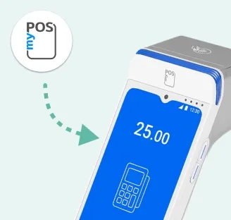 The amount shown on the myPOS terminal