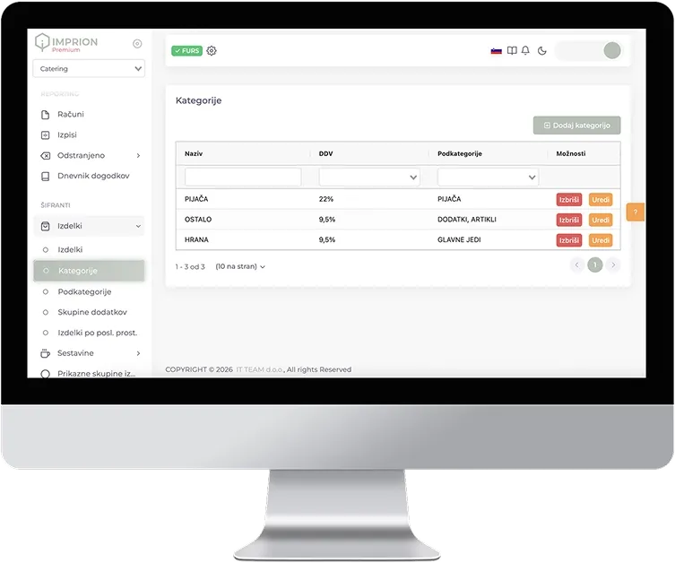 Imprion POS cash register for catering